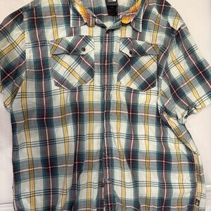 The North Face Plaid Short Sleeve Button Up Shirt XXL Tall Outdoor Casual